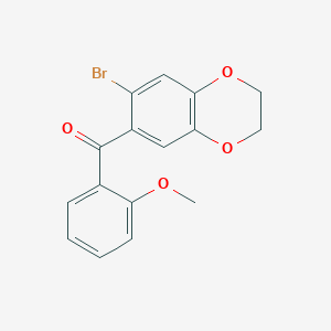molecular formula C16H13BrO4 B066671 (7-Bromo-2,3-Dihydro-1,4-Benzodioxin-6-Yl)(2-Methoxyphenyl)Methanone CAS No. 175136-41-1