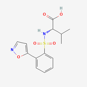 molecular formula C14H16N2O5S B6667670 (2S)-3-methyl-2-[[2-(1,2-oxazol-5-yl)phenyl]sulfonylamino]butanoic acid 