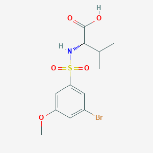 molecular formula C12H16BrNO5S B6667694 (2S)-2-[(3-bromo-5-methoxyphenyl)sulfonylamino]-3-methylbutanoic acid 
