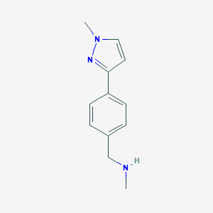 molecular formula C12H15N3 B066677 N-Methyl-4-(1-methyl-1H-pyrazol-3-yl)benzylamine CAS No. 179873-47-3