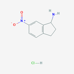 molecular formula C9H11ClN2O2 B066678 1-Amino-6-nitroindan hydrochloride CAS No. 185230-66-4
