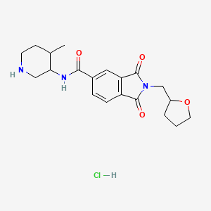 molecular formula C20H26ClN3O4 B6668490 N-(4-methylpiperidin-3-yl)-1,3-dioxo-2-(oxolan-2-ylmethyl)isoindole-5-carboxamide;hydrochloride 