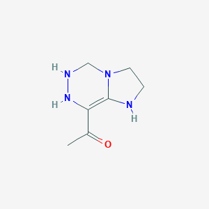 molecular formula C7H12N4O B066688 1-(1,2,3,5,6,7-Hexahydroimidazo[1,2-d][1,2,4]triazin-8-yl)ethanone CAS No. 191677-77-7