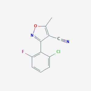 molecular formula C11H6ClFN2O B066690 3-(2-Chloro-6-fluorophenyl)-5-methylisoxazole-4-carbonitrile CAS No. 175204-41-8