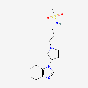 molecular formula C15H26N4O2S B6669053 N-[3-[3-(4,5,6,7-tetrahydrobenzimidazol-1-yl)pyrrolidin-1-yl]propyl]methanesulfonamide 