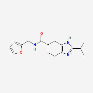 molecular formula C16H21N3O2 B6669153 N-(furan-2-ylmethyl)-2-propan-2-yl-4,5,6,7-tetrahydro-3H-benzimidazole-5-carboxamide 