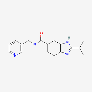 molecular formula C18H24N4O B6669166 N-methyl-2-propan-2-yl-N-(pyridin-3-ylmethyl)-4,5,6,7-tetrahydro-3H-benzimidazole-5-carboxamide 