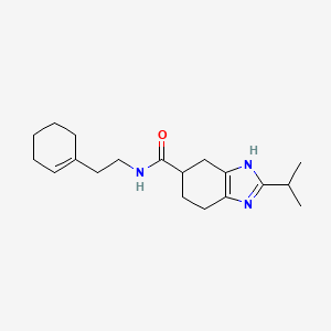 molecular formula C19H29N3O B6669174 N-[2-(cyclohexen-1-yl)ethyl]-2-propan-2-yl-4,5,6,7-tetrahydro-3H-benzimidazole-5-carboxamide 