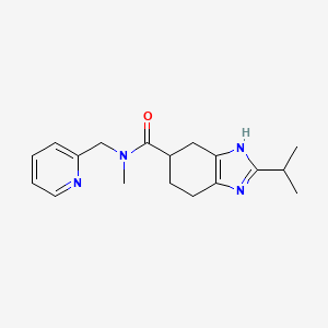 molecular formula C18H24N4O B6669250 N-methyl-2-propan-2-yl-N-(pyridin-2-ylmethyl)-4,5,6,7-tetrahydro-3H-benzimidazole-5-carboxamide 