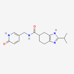 molecular formula C17H22N4O2 B6669351 N-[(6-oxo-1H-pyridin-3-yl)methyl]-2-propan-2-yl-4,5,6,7-tetrahydro-3H-benzimidazole-5-carboxamide 