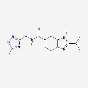 molecular formula C15H21N5O2 B6669357 N-[(5-methyl-1,2,4-oxadiazol-3-yl)methyl]-2-propan-2-yl-4,5,6,7-tetrahydro-3H-benzimidazole-5-carboxamide 