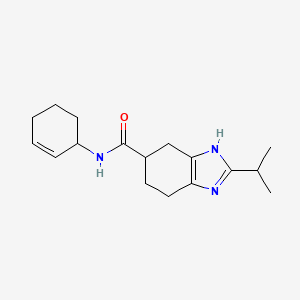 molecular formula C17H25N3O B6669542 N-cyclohex-2-en-1-yl-2-propan-2-yl-4,5,6,7-tetrahydro-3H-benzimidazole-5-carboxamide 
