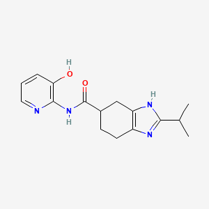 molecular formula C16H20N4O2 B6669568 N-(3-hydroxypyridin-2-yl)-2-propan-2-yl-4,5,6,7-tetrahydro-3H-benzimidazole-5-carboxamide 