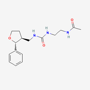 molecular formula C16H23N3O3 B6669623 N-[2-[[(2R,3S)-2-phenyloxolan-3-yl]methylcarbamoylamino]ethyl]acetamide 