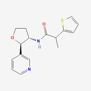 molecular formula C16H18N2O2S B6669722 N-[(2R,3S)-2-pyridin-3-yloxolan-3-yl]-2-thiophen-2-ylpropanamide 