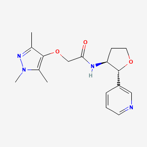 molecular formula C17H22N4O3 B6669733 N-[(2R,3S)-2-pyridin-3-yloxolan-3-yl]-2-(1,3,5-trimethylpyrazol-4-yl)oxyacetamide 