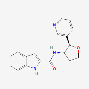 molecular formula C18H17N3O2 B6669763 N-[(2R,3S)-2-pyridin-3-yloxolan-3-yl]-1H-indole-2-carboxamide 