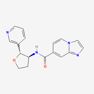 molecular formula C17H16N4O2 B6669782 N-[(2R,3S)-2-pyridin-3-yloxolan-3-yl]imidazo[1,2-a]pyridine-7-carboxamide 