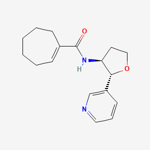 molecular formula C17H22N2O2 B6669813 N-[(2R,3S)-2-pyridin-3-yloxolan-3-yl]cycloheptene-1-carboxamide 