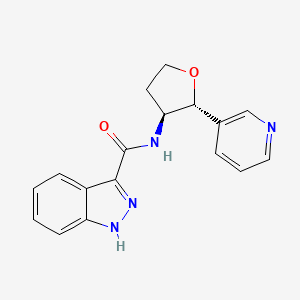 molecular formula C17H16N4O2 B6669851 N-[(2R,3S)-2-pyridin-3-yloxolan-3-yl]-1H-indazole-3-carboxamide 