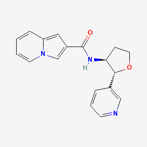 molecular formula C18H17N3O2 B6669887 N-[(2R,3S)-2-pyridin-3-yloxolan-3-yl]indolizine-2-carboxamide 