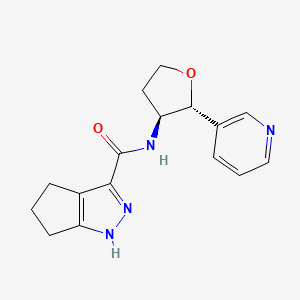 molecular formula C16H18N4O2 B6669900 N-[(2R,3S)-2-pyridin-3-yloxolan-3-yl]-1,4,5,6-tetrahydrocyclopenta[c]pyrazole-3-carboxamide 