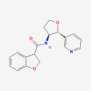 molecular formula C18H18N2O3 B6669928 N-[(2R,3S)-2-pyridin-3-yloxolan-3-yl]-2,3-dihydro-1-benzofuran-3-carboxamide 