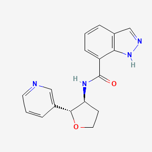 molecular formula C17H16N4O2 B6669943 N-[(2R,3S)-2-pyridin-3-yloxolan-3-yl]-1H-indazole-7-carboxamide 