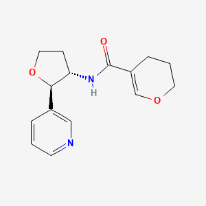molecular formula C15H18N2O3 B6669948 N-[(2R,3S)-2-pyridin-3-yloxolan-3-yl]-3,4-dihydro-2H-pyran-5-carboxamide 