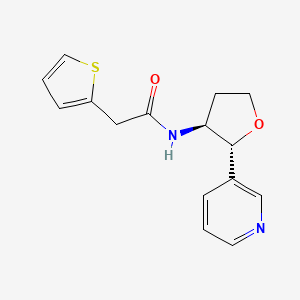 molecular formula C15H16N2O2S B6669967 N-[(2R,3S)-2-pyridin-3-yloxolan-3-yl]-2-thiophen-2-ylacetamide 