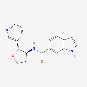 molecular formula C18H17N3O2 B6669978 N-[(2R,3S)-2-pyridin-3-yloxolan-3-yl]-1H-indole-6-carboxamide 