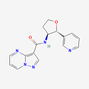 molecular formula C16H15N5O2 B6670032 N-[(2R,3S)-2-pyridin-3-yloxolan-3-yl]pyrazolo[1,5-a]pyrimidine-3-carboxamide 