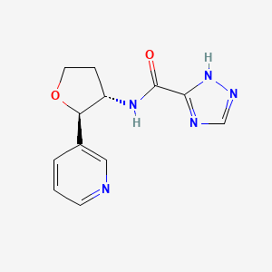 molecular formula C12H13N5O2 B6670061 N-[(2R,3S)-2-pyridin-3-yloxolan-3-yl]-1H-1,2,4-triazole-5-carboxamide 