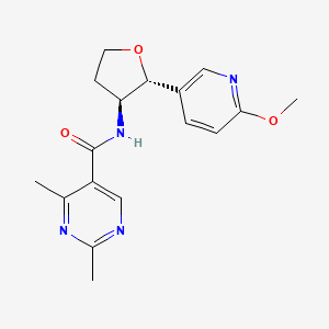 molecular formula C17H20N4O3 B6670068 N-[(2R,3S)-2-(6-methoxypyridin-3-yl)oxolan-3-yl]-2,4-dimethylpyrimidine-5-carboxamide 