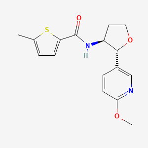 molecular formula C16H18N2O3S B6670089 N-[(2R,3S)-2-(6-methoxypyridin-3-yl)oxolan-3-yl]-5-methylthiophene-2-carboxamide 