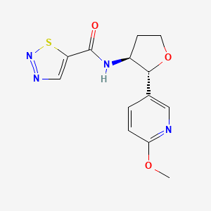 molecular formula C13H14N4O3S B6670117 N-[(2R,3S)-2-(6-methoxypyridin-3-yl)oxolan-3-yl]thiadiazole-5-carboxamide 