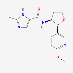 molecular formula C15H18N4O3 B6670120 N-[(2R,3S)-2-(6-methoxypyridin-3-yl)oxolan-3-yl]-2-methyl-1H-imidazole-5-carboxamide 
