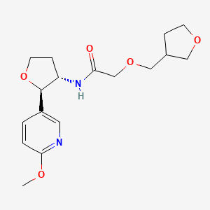 molecular formula C17H24N2O5 B6670135 N-[(2R,3S)-2-(6-methoxypyridin-3-yl)oxolan-3-yl]-2-(oxolan-3-ylmethoxy)acetamide 