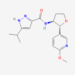 molecular formula C17H22N4O3 B6670143 N-[(2R,3S)-2-(6-methoxypyridin-3-yl)oxolan-3-yl]-5-propan-2-yl-1H-pyrazole-3-carboxamide 