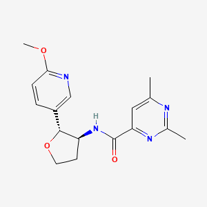 molecular formula C17H20N4O3 B6670165 N-[(2R,3S)-2-(6-methoxypyridin-3-yl)oxolan-3-yl]-2,6-dimethylpyrimidine-4-carboxamide 