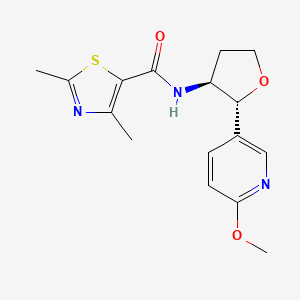 molecular formula C16H19N3O3S B6670210 N-[(2R,3S)-2-(6-methoxypyridin-3-yl)oxolan-3-yl]-2,4-dimethyl-1,3-thiazole-5-carboxamide 