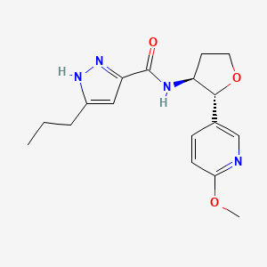 molecular formula C17H22N4O3 B6670227 N-[(2R,3S)-2-(6-methoxypyridin-3-yl)oxolan-3-yl]-5-propyl-1H-pyrazole-3-carboxamide 