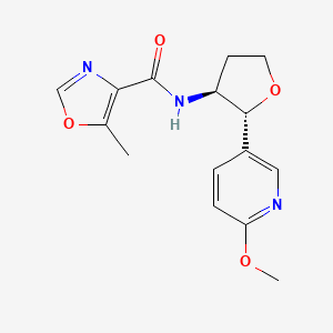 molecular formula C15H17N3O4 B6670230 N-[(2R,3S)-2-(6-methoxypyridin-3-yl)oxolan-3-yl]-5-methyl-1,3-oxazole-4-carboxamide 