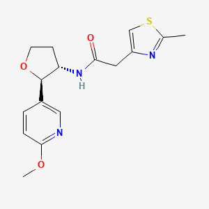 molecular formula C16H19N3O3S B6670252 N-[(2R,3S)-2-(6-methoxypyridin-3-yl)oxolan-3-yl]-2-(2-methyl-1,3-thiazol-4-yl)acetamide 