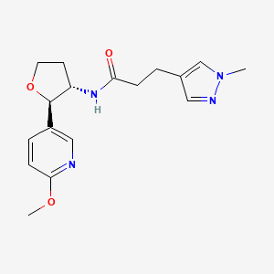 molecular formula C17H22N4O3 B6670268 N-[(2R,3S)-2-(6-methoxypyridin-3-yl)oxolan-3-yl]-3-(1-methylpyrazol-4-yl)propanamide 