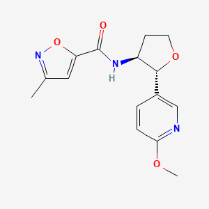 molecular formula C15H17N3O4 B6670274 N-[(2R,3S)-2-(6-methoxypyridin-3-yl)oxolan-3-yl]-3-methyl-1,2-oxazole-5-carboxamide 