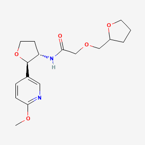 molecular formula C17H24N2O5 B6670326 N-[(2R,3S)-2-(6-methoxypyridin-3-yl)oxolan-3-yl]-2-(oxolan-2-ylmethoxy)acetamide 