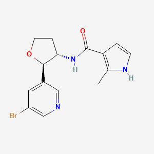 molecular formula C15H16BrN3O2 B6670332 N-[(2R,3S)-2-(5-bromopyridin-3-yl)oxolan-3-yl]-2-methyl-1H-pyrrole-3-carboxamide 