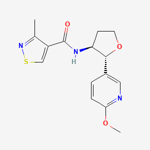molecular formula C15H17N3O3S B6670340 N-[(2R,3S)-2-(6-methoxypyridin-3-yl)oxolan-3-yl]-3-methyl-1,2-thiazole-4-carboxamide 