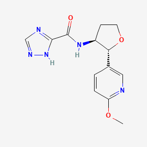 molecular formula C13H15N5O3 B6670344 N-[(2R,3S)-2-(6-methoxypyridin-3-yl)oxolan-3-yl]-1H-1,2,4-triazole-5-carboxamide 